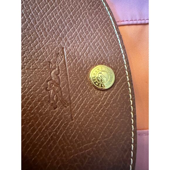 Longchamp XL Pink and Orange Top Handle Duffle Tote - Picture 11 of 16